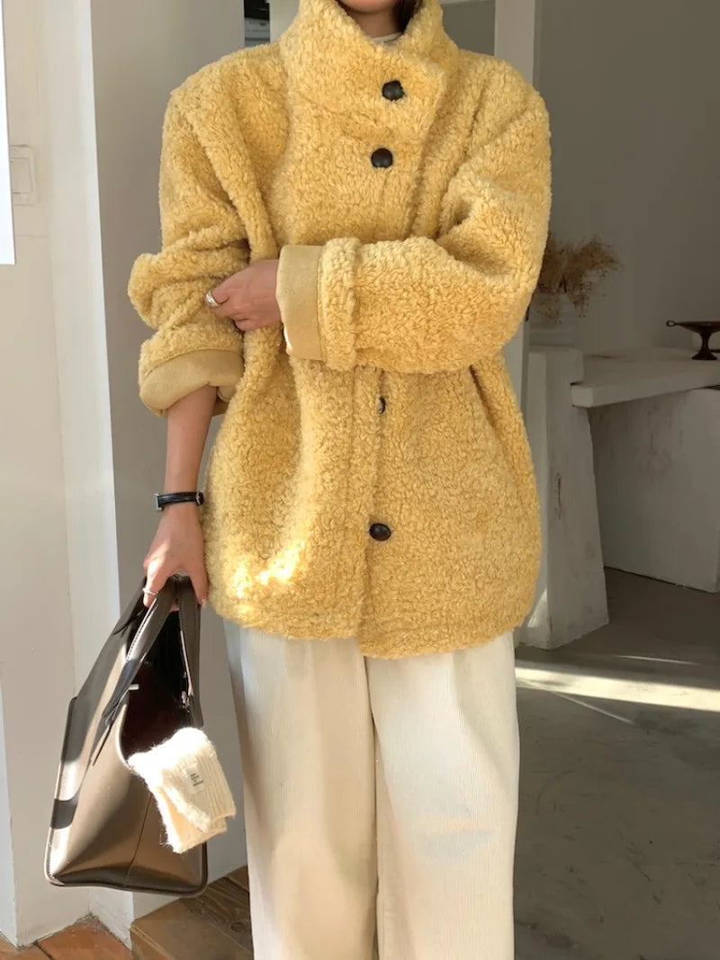 Kuzuwtata Loose Single Breasted Jacket Winter  SA107