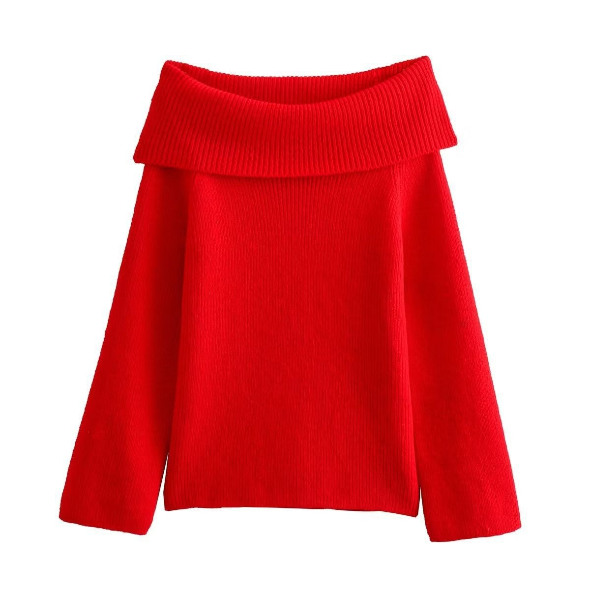 Straight Shoulder Long-sleeved Sweater Top SA401