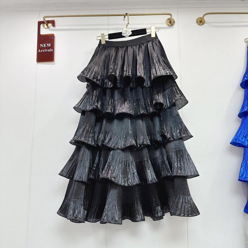 Lotus Leaf Edge Cake Skirt Long Skirt 69B879