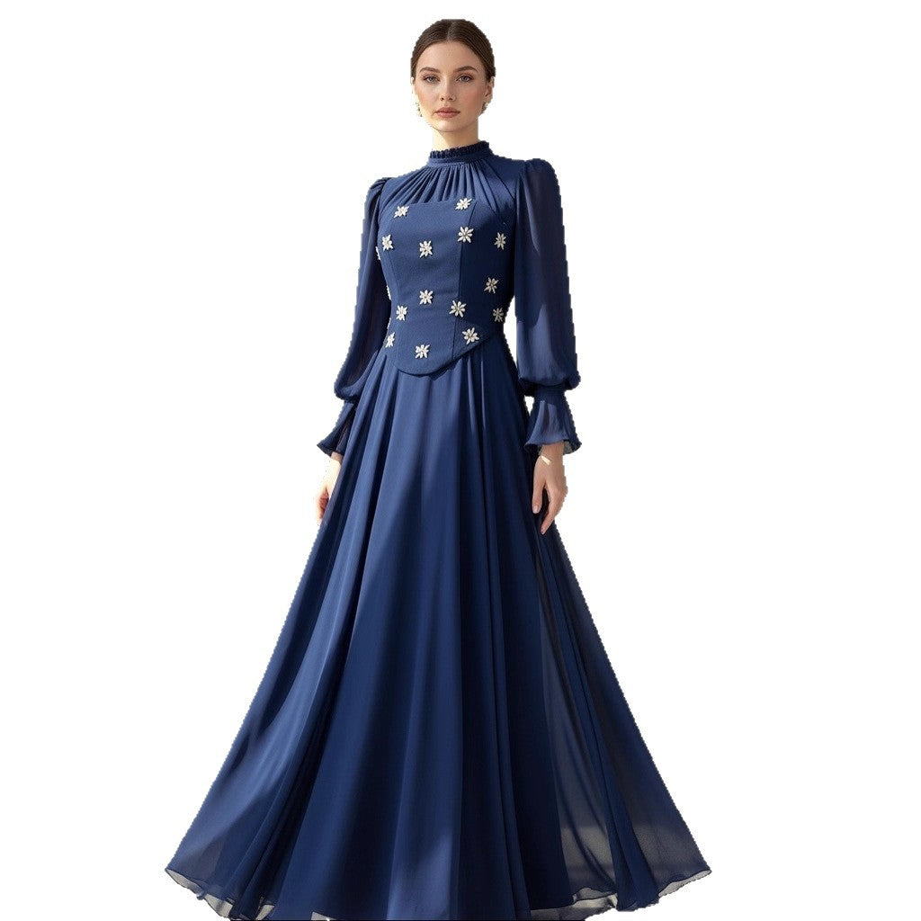 Snowflake Diamond Long Sleeve Dress 64H001