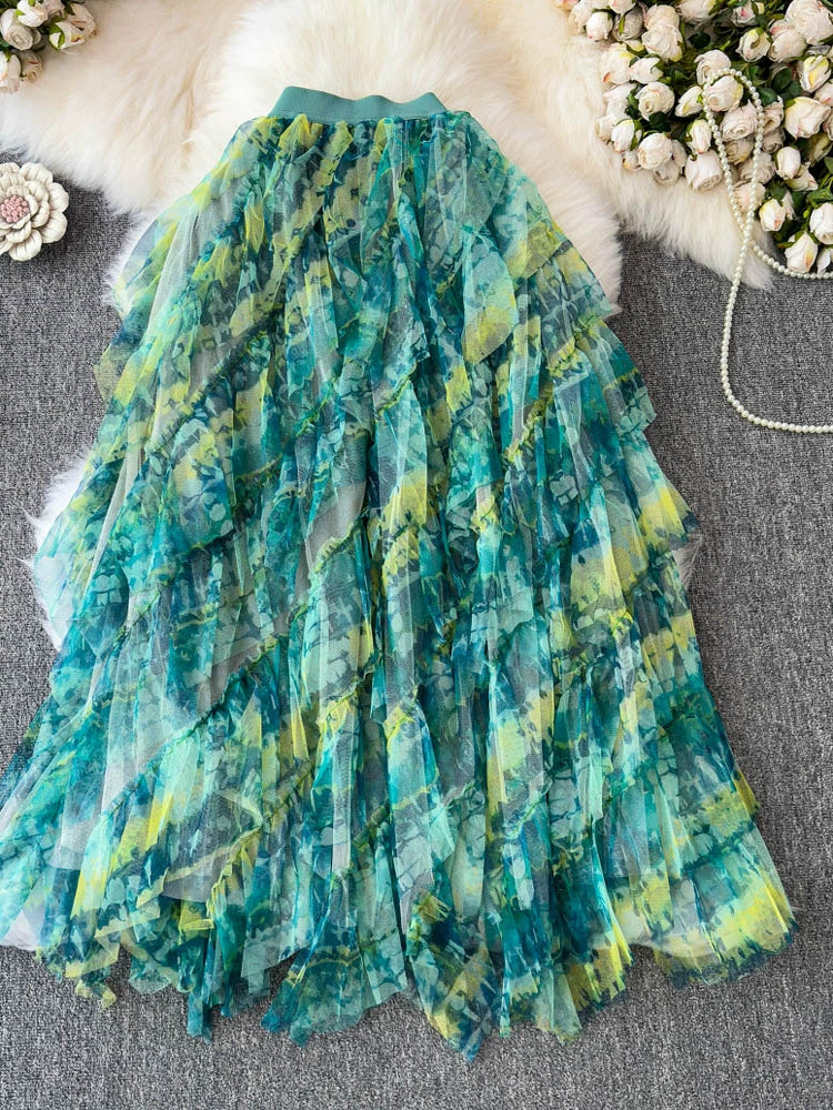 Fairy Skirt Tutu Skirt Long A-shaped Skirt 69B835