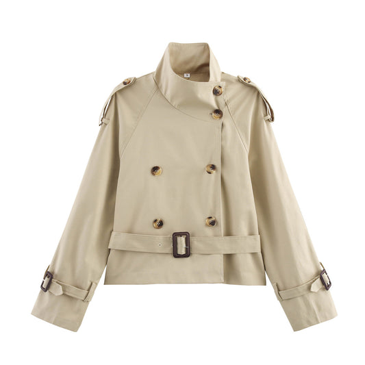 Waist Buckle Short Trench Coat SA554