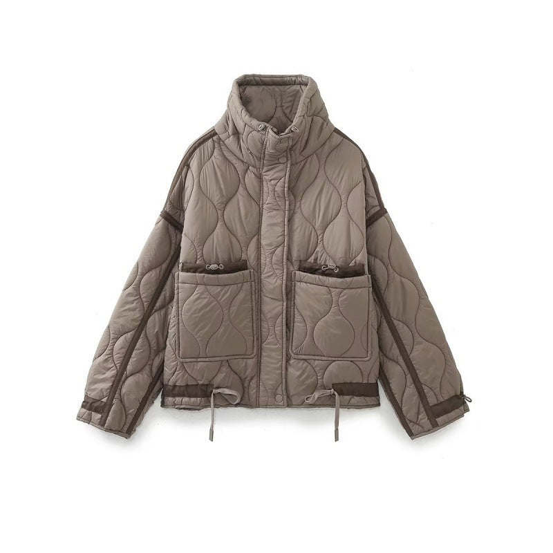 Stand-up Collar Pocket Jacket Cotton-padded Jacket SA544