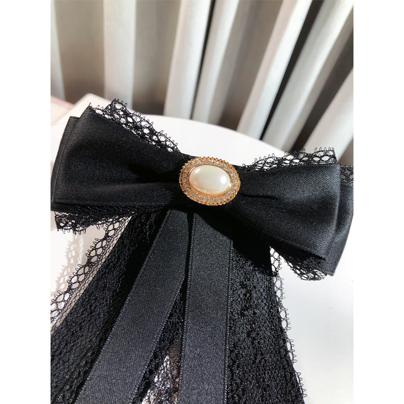 Lace Pearl Bow Court Brooch 69B962