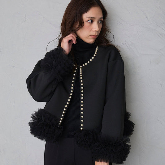 Mesh Lace Splicing Cardigan Sweater SA608