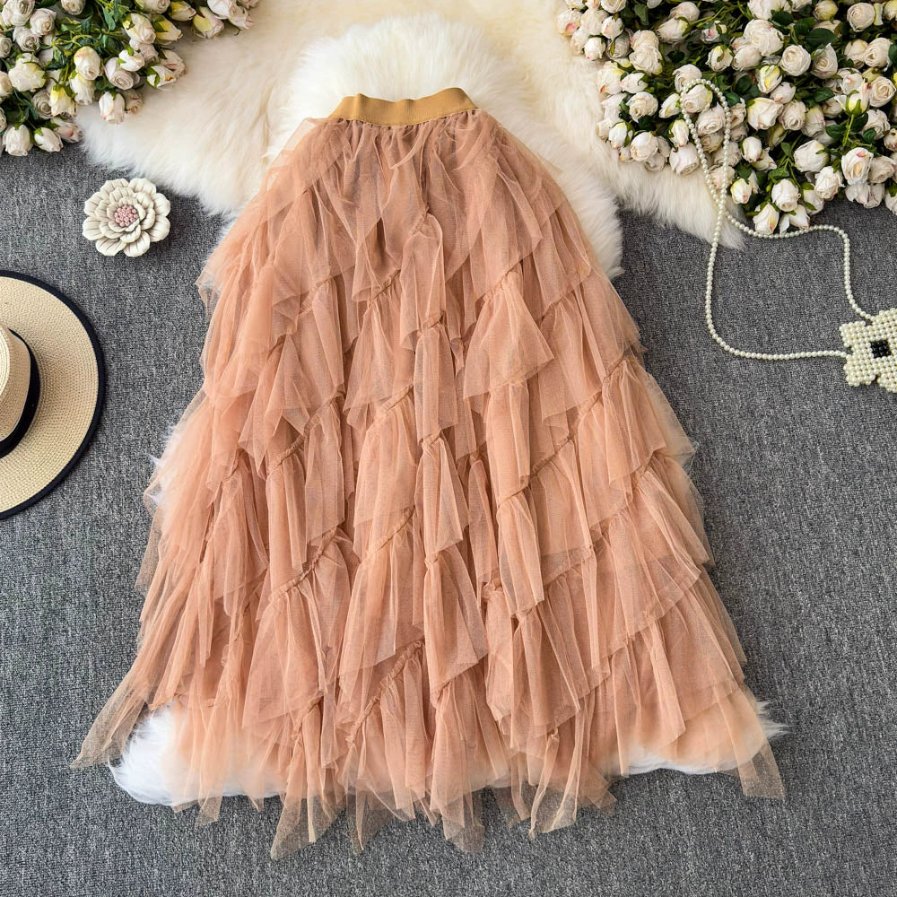 Fairy Skirt Tutu Skirt Long A-shaped Skirt 69B835