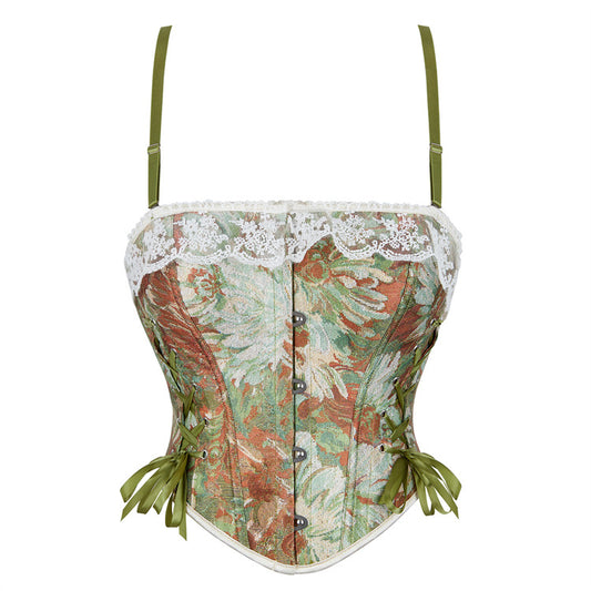 Double Suspenders Dark Green Women's Tube Top 69A741