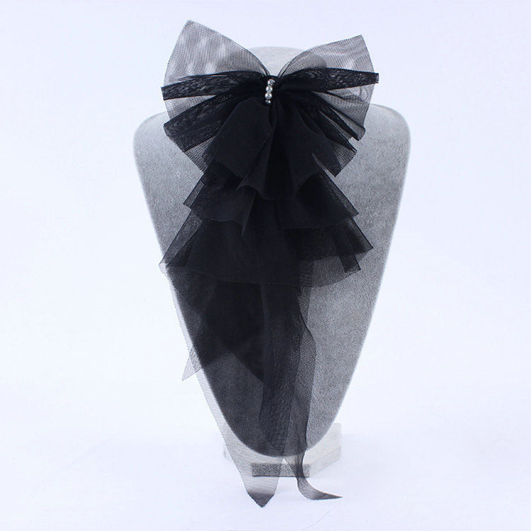handmade lace pearl velvet sweater pin coat bow brooch 69A131