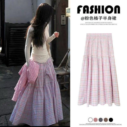 Pink Plaid Skirt 69B900