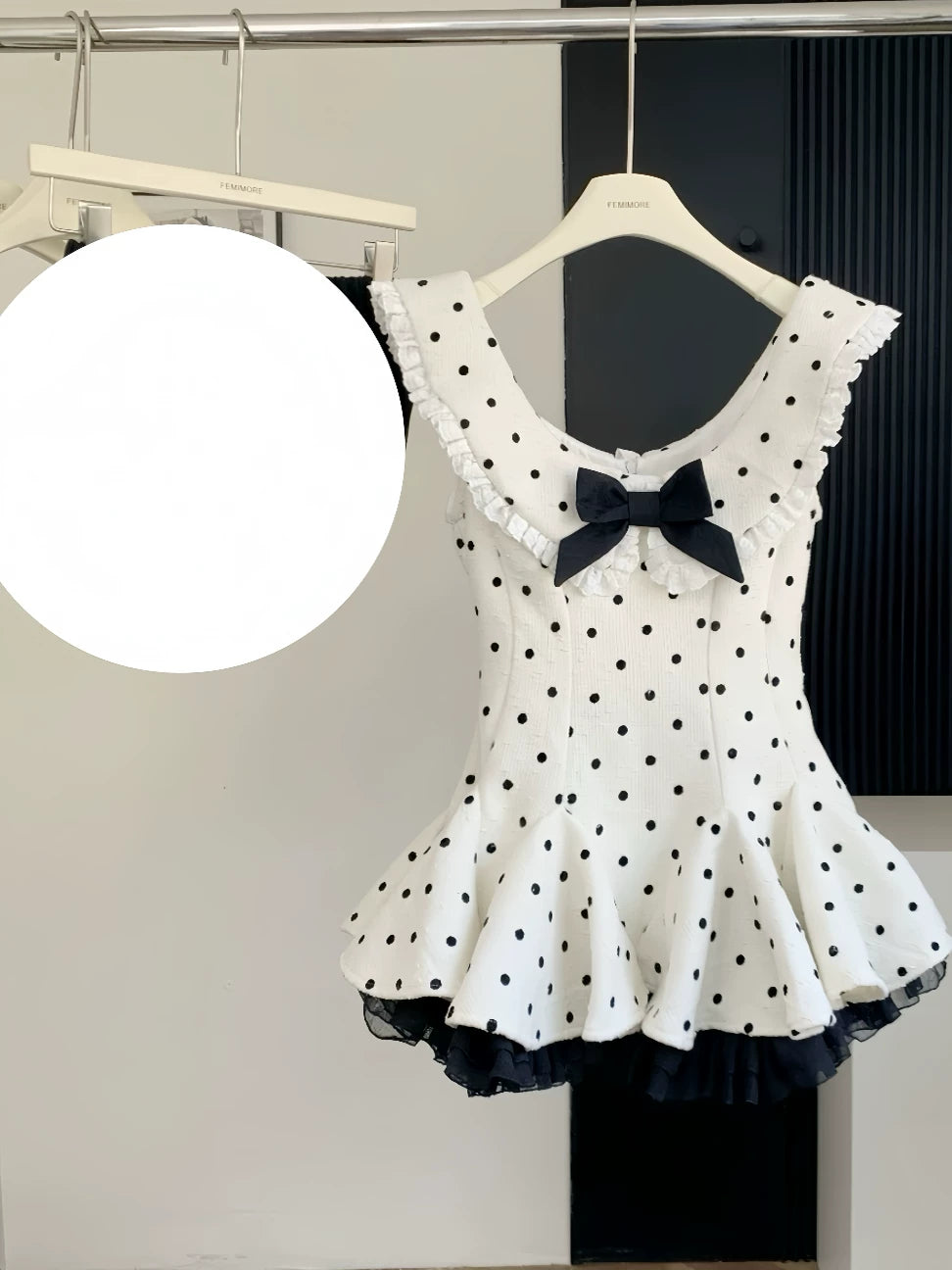 Polka Dot Flutter Sleeve Dress SA827