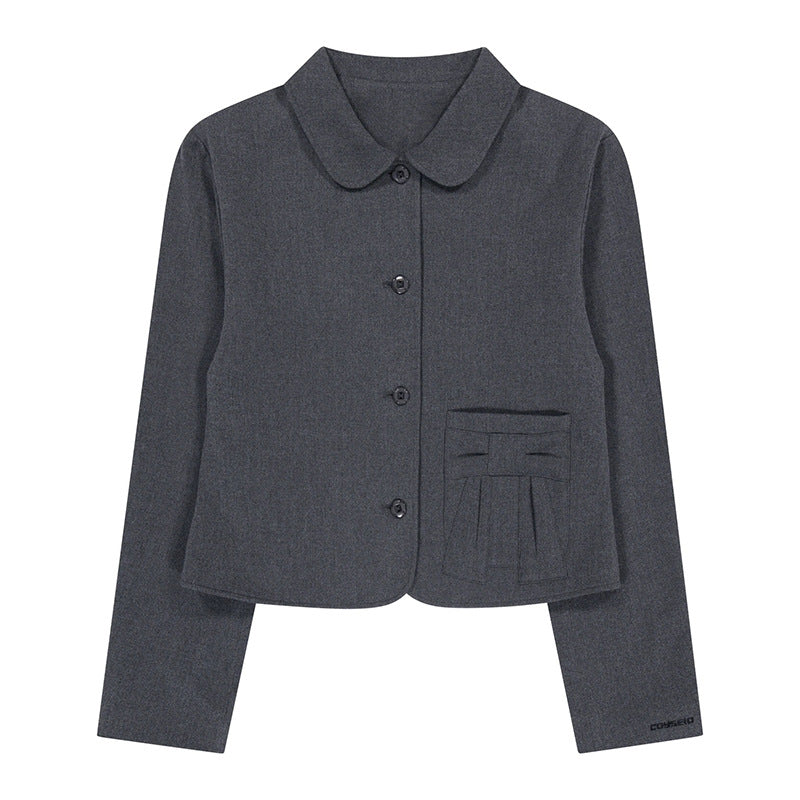 Japanese Girl College Style Suit Doll Collar Blazer Short Skirt 73C102