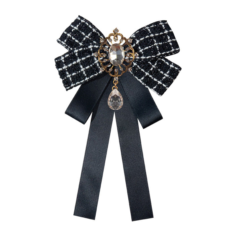Rhinestone Bow Brooch 69B964