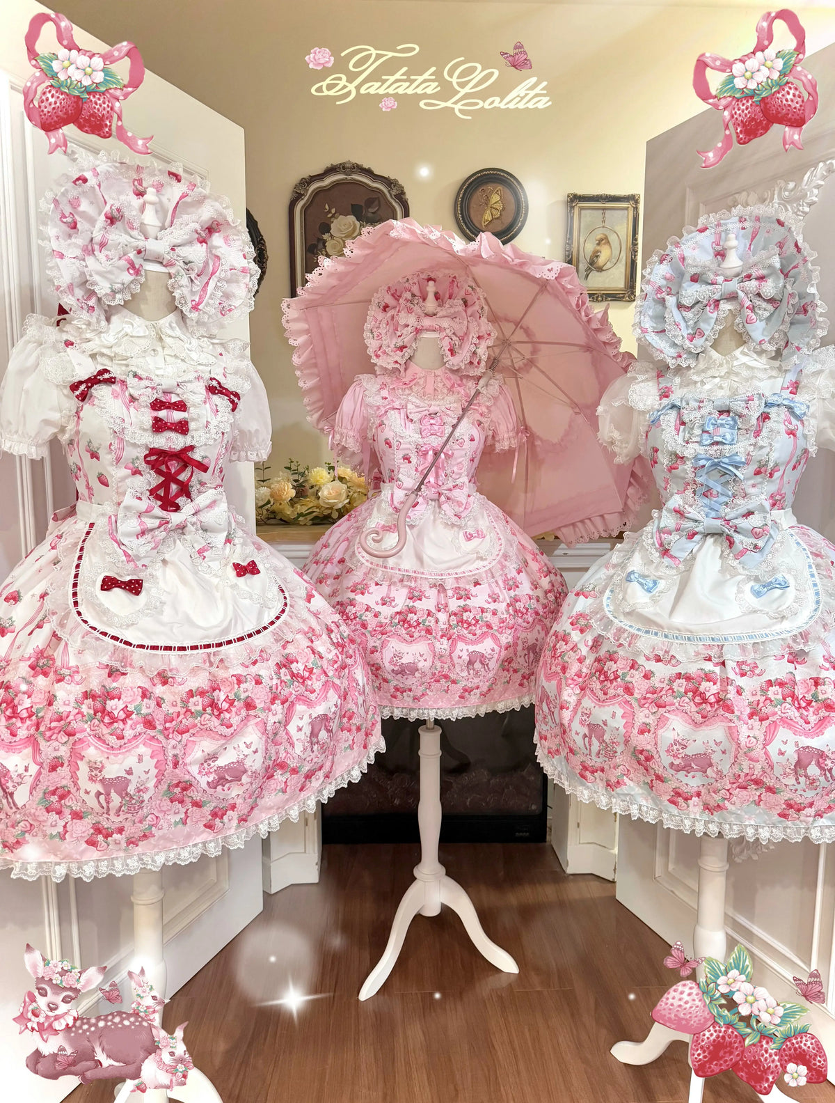Strawberry Handle Lolita Jsk Suspender Skirt 74B887