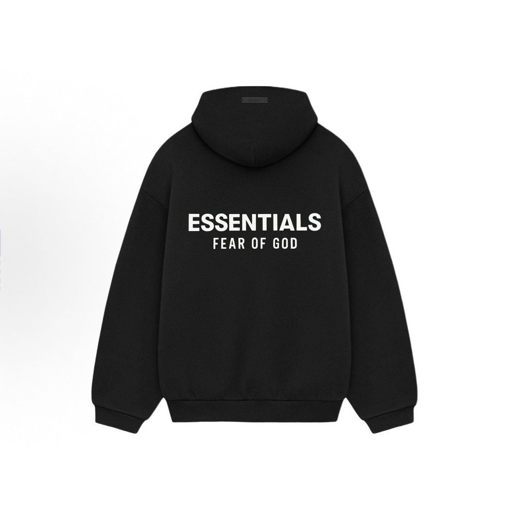 Letter Print Fleece Hoodie  64D063