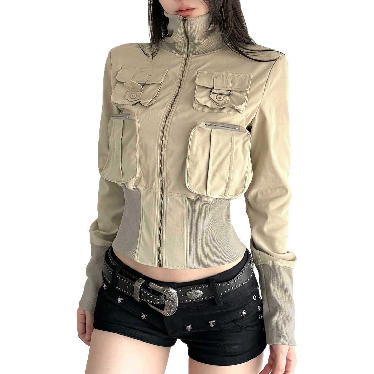 Threaded Three-dimensional Pocket Jacket SA602