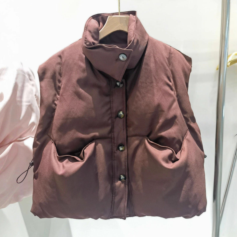 Winter Short Stand-up Collar Vest for Women SA493