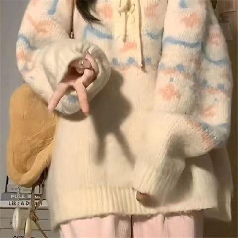 Contrasting Color Knitted Sweater Women SA474