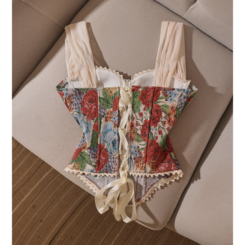Court Style Chest Wrap Fish Bone Corset Vest 69B830