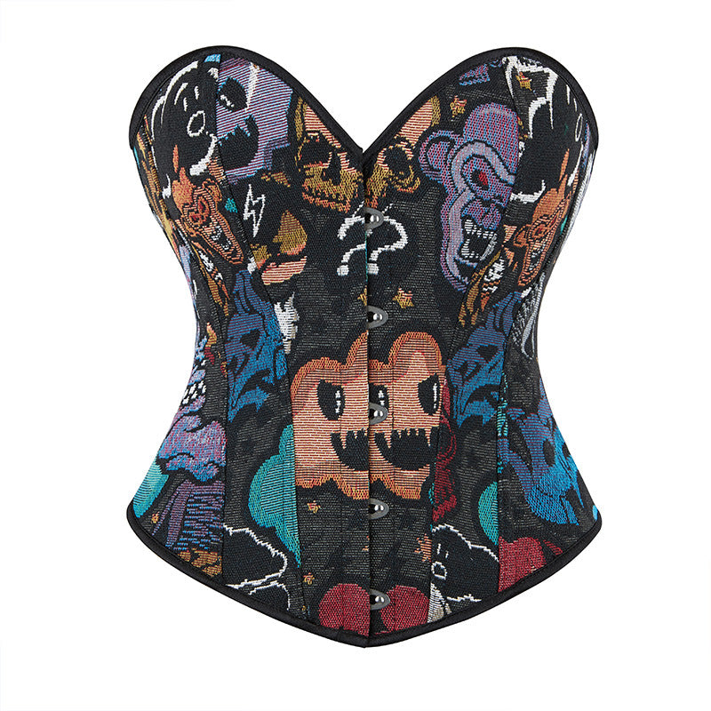 Skull Corset Fish Bone Jacquard Court Shapewear 69A664