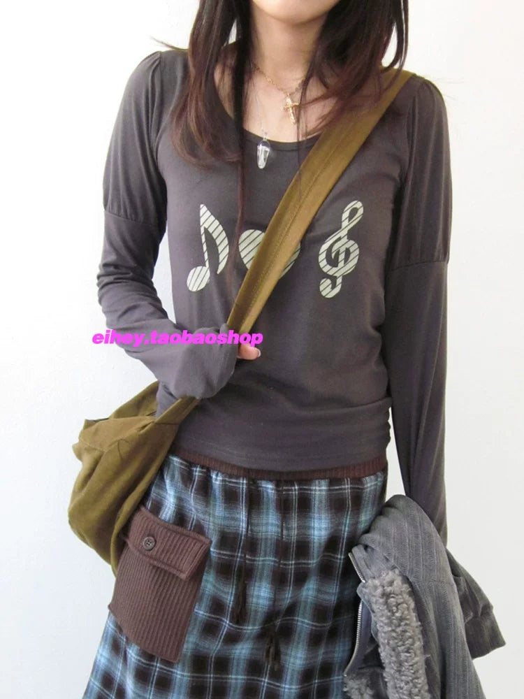 Crew Neck Pullover Skinny Long Sleeve T-Shirt Top Women  SA610