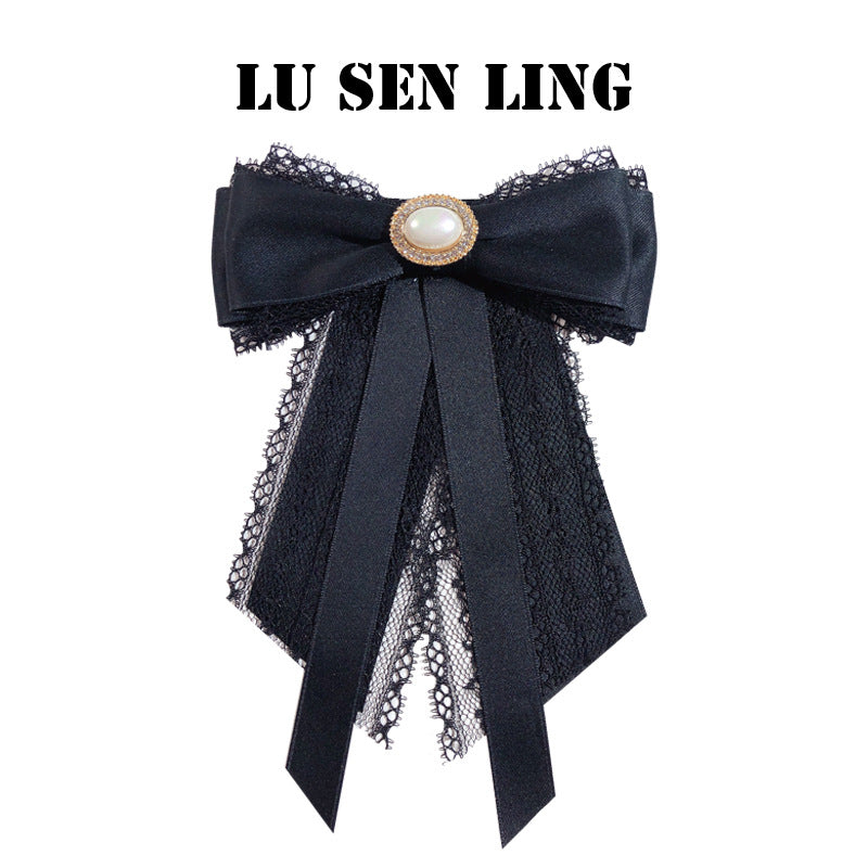 Lace Pearl Bow Court Brooch 69B962