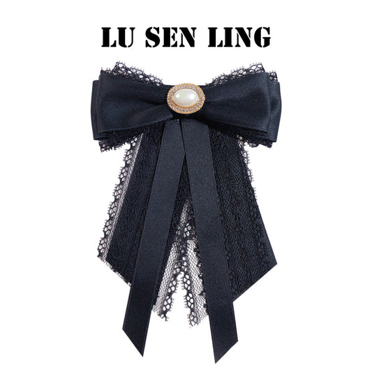 Lace Pearl Bow Court Brooch 69B962