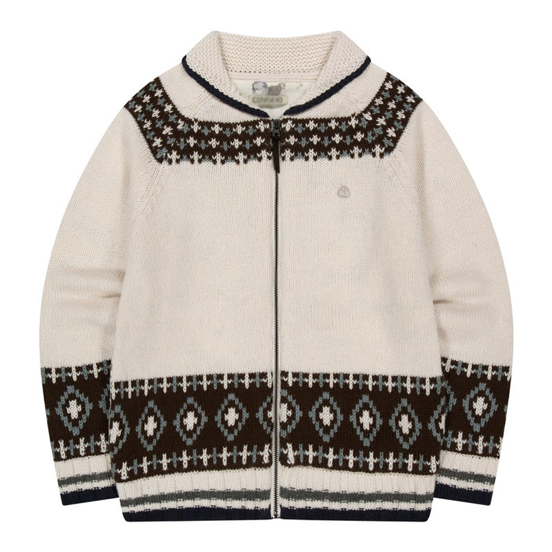 Japanese Thick Needle Thickened Jacquard Sweater Women 73C100