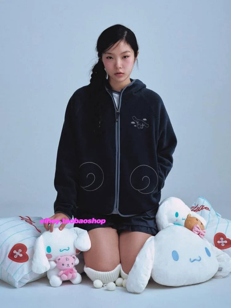 Contrasting color zipper hoodie jacket SA615-SA616