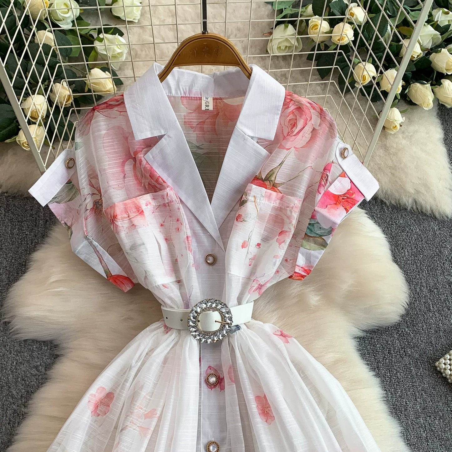 Suit Collar Raglan Sleeve Dress SA704/SA705/SA706