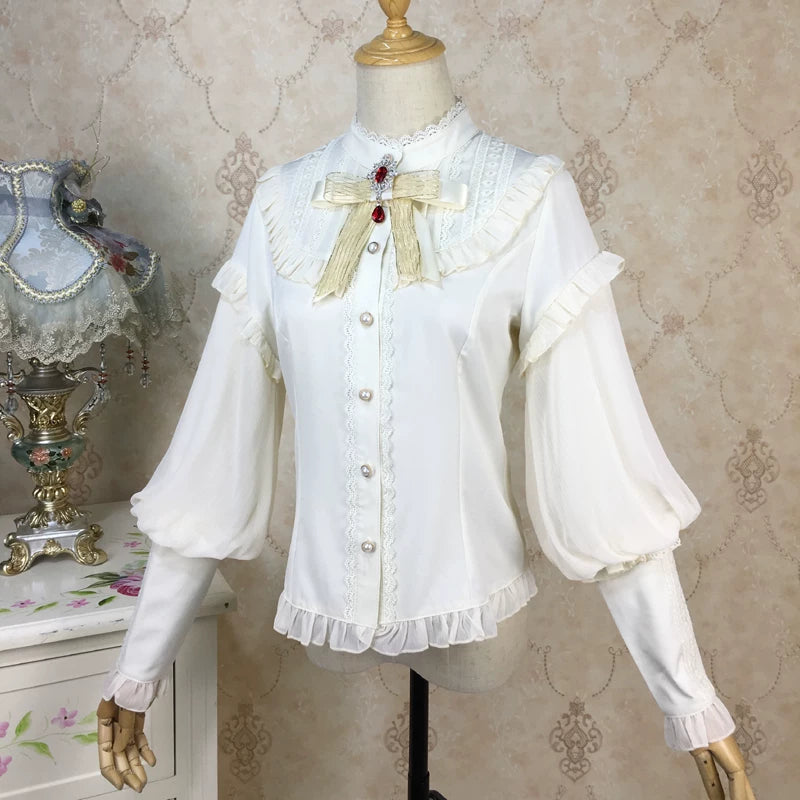 Stand Collar Lolita Dress Shirt  US-64D185