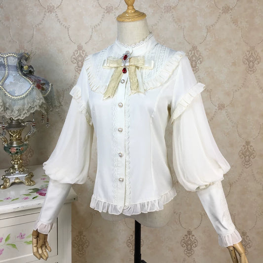 Stand Collar Lolita Dress Shirt  US-64D185