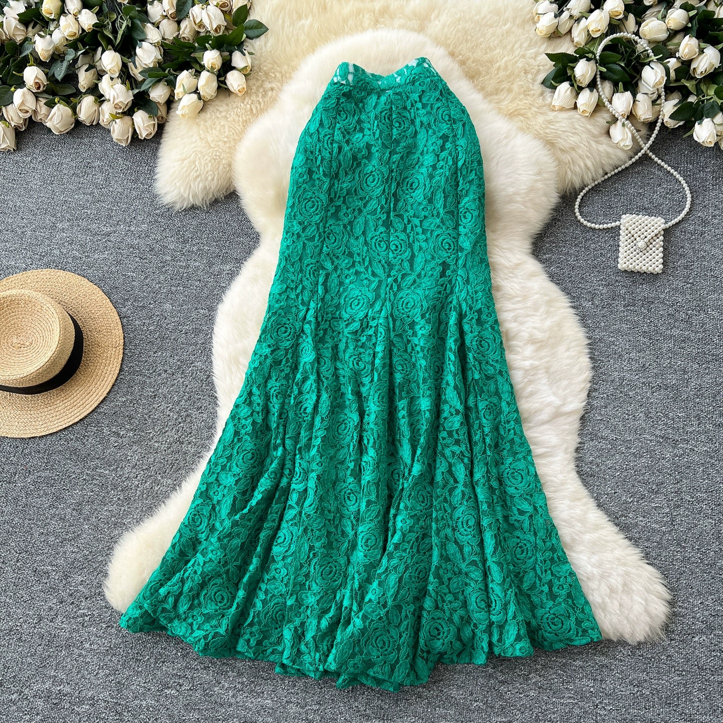 Lace Hip Skirt Female Fishtail Mid-length Skirt 69A695