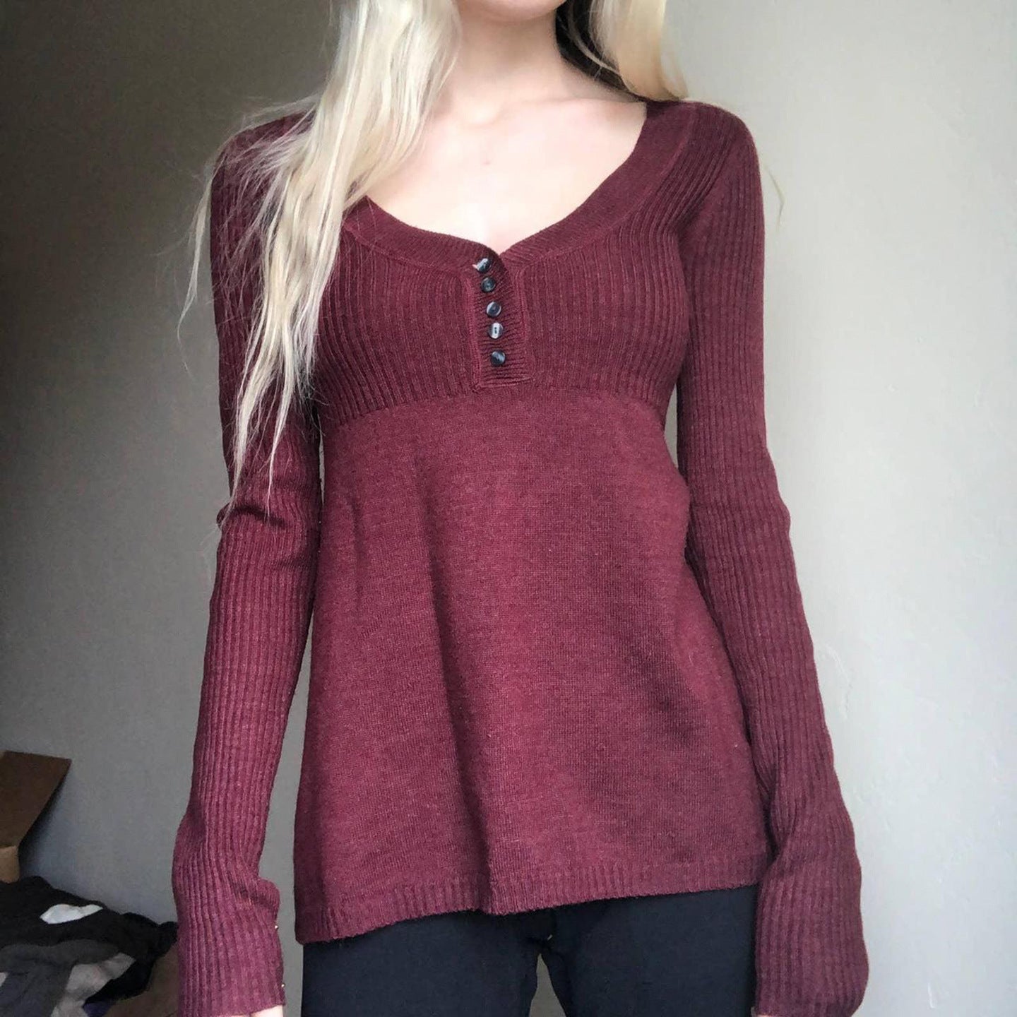 V-neck Breasted Sweater SA529