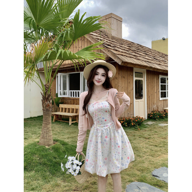 Floral Suspender Dress  US 64D168