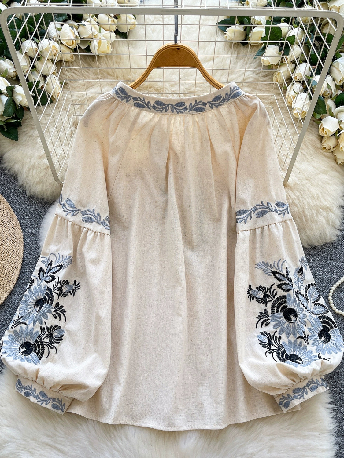 Embroidered Ethnic Style Shirt SA454