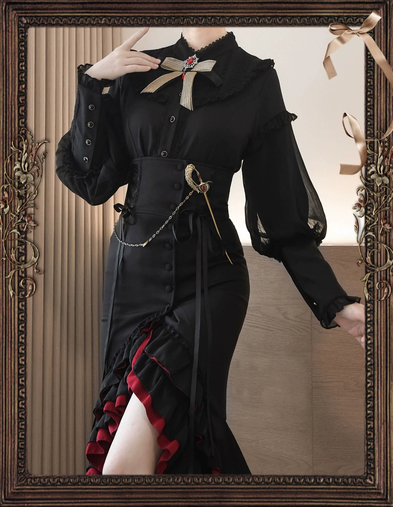 Stand Collar Lolita Dress Shirt  US-64D185