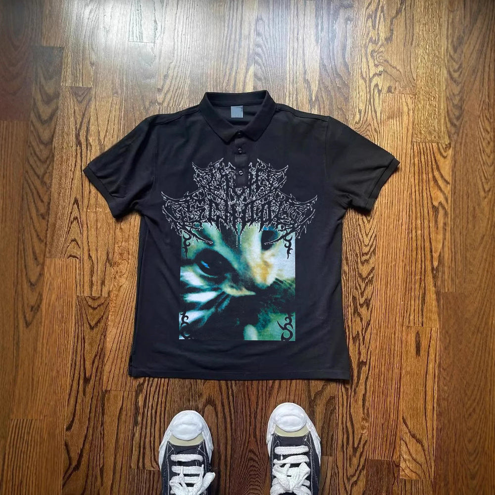 Printed T-shirt Short Sleeve Crew Neck Top SA679