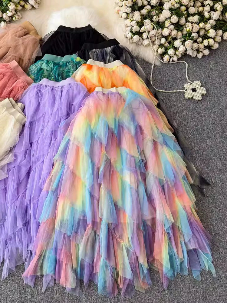 Fairy Skirt Tutu Skirt Long A-shaped Skirt 69B835