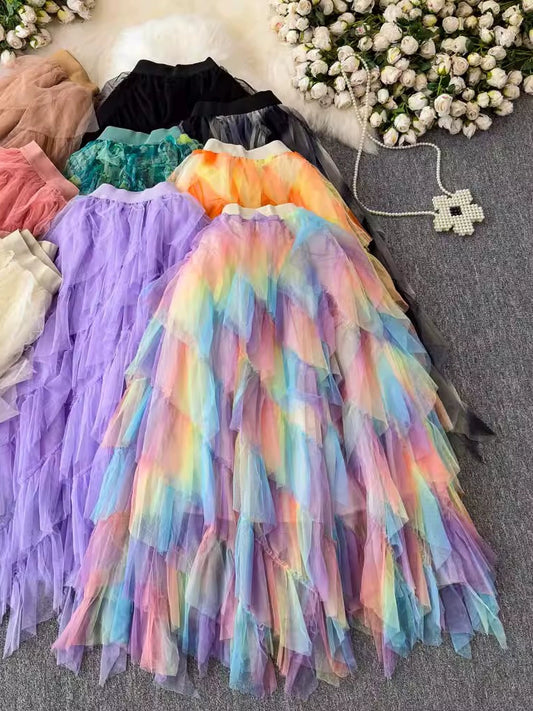 Fairy Skirt Tutu Skirt Long A-shaped Skirt 69B835