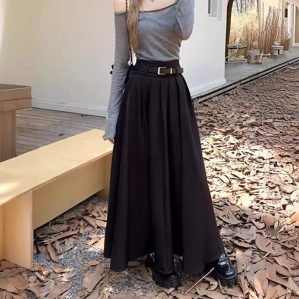 Women's Suit and Long Skirt with Belt 64H072