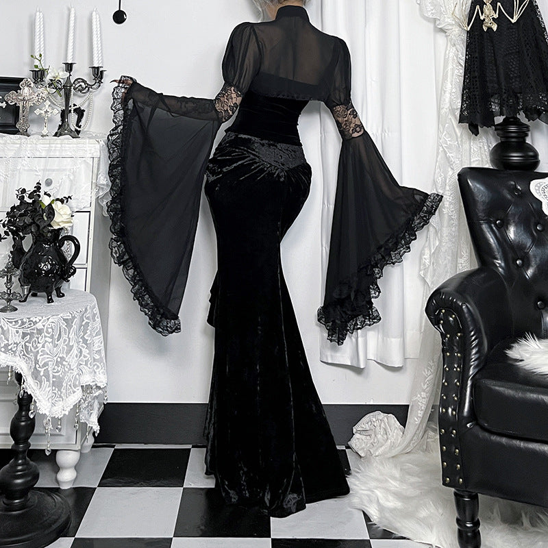 Velvet Fishtail Skirt SAB075