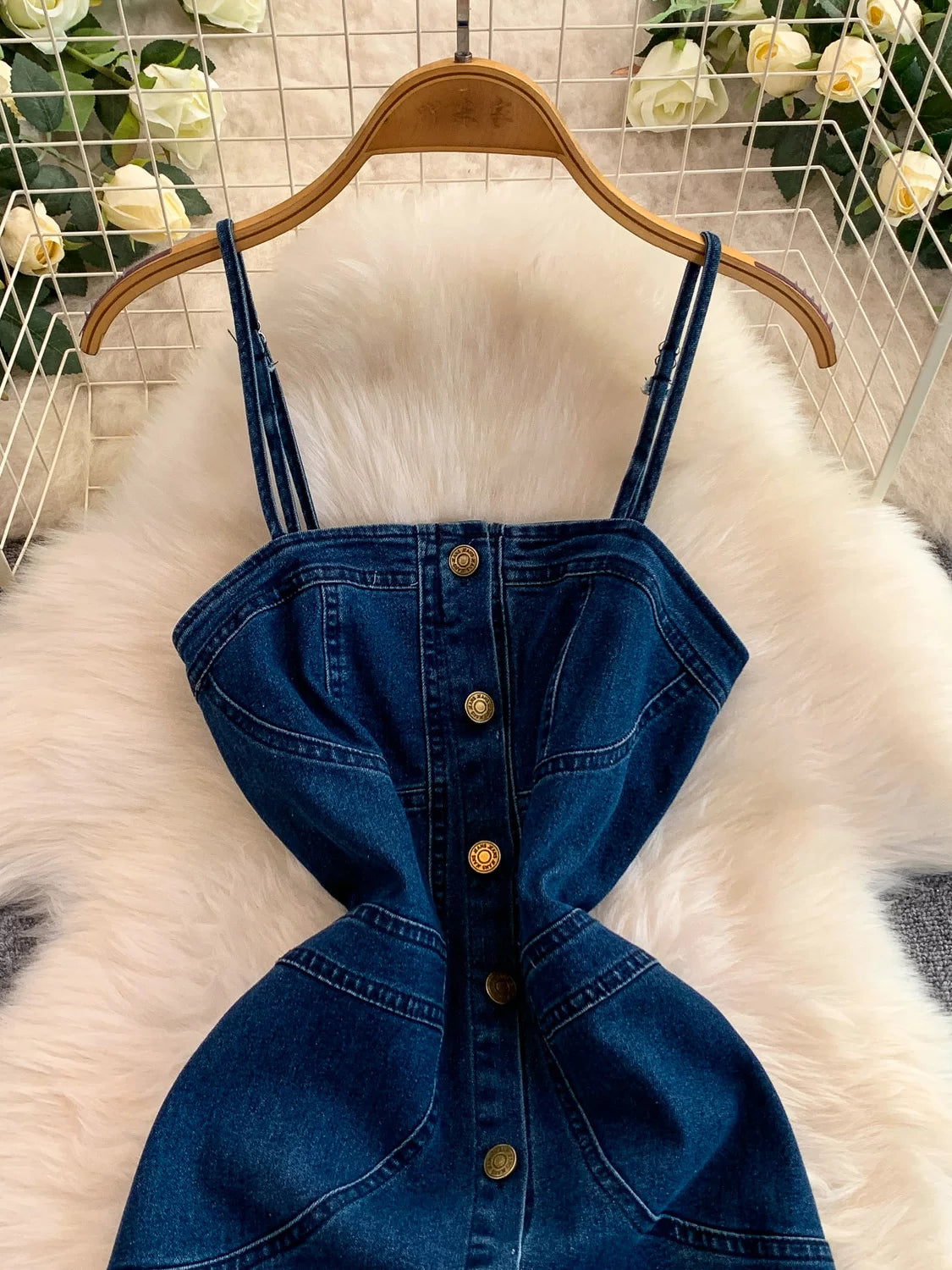 Women's Denim Suspender Dress SA752