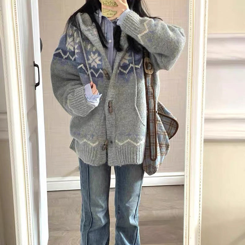 Hooded Cardigan Jacket Top SA473