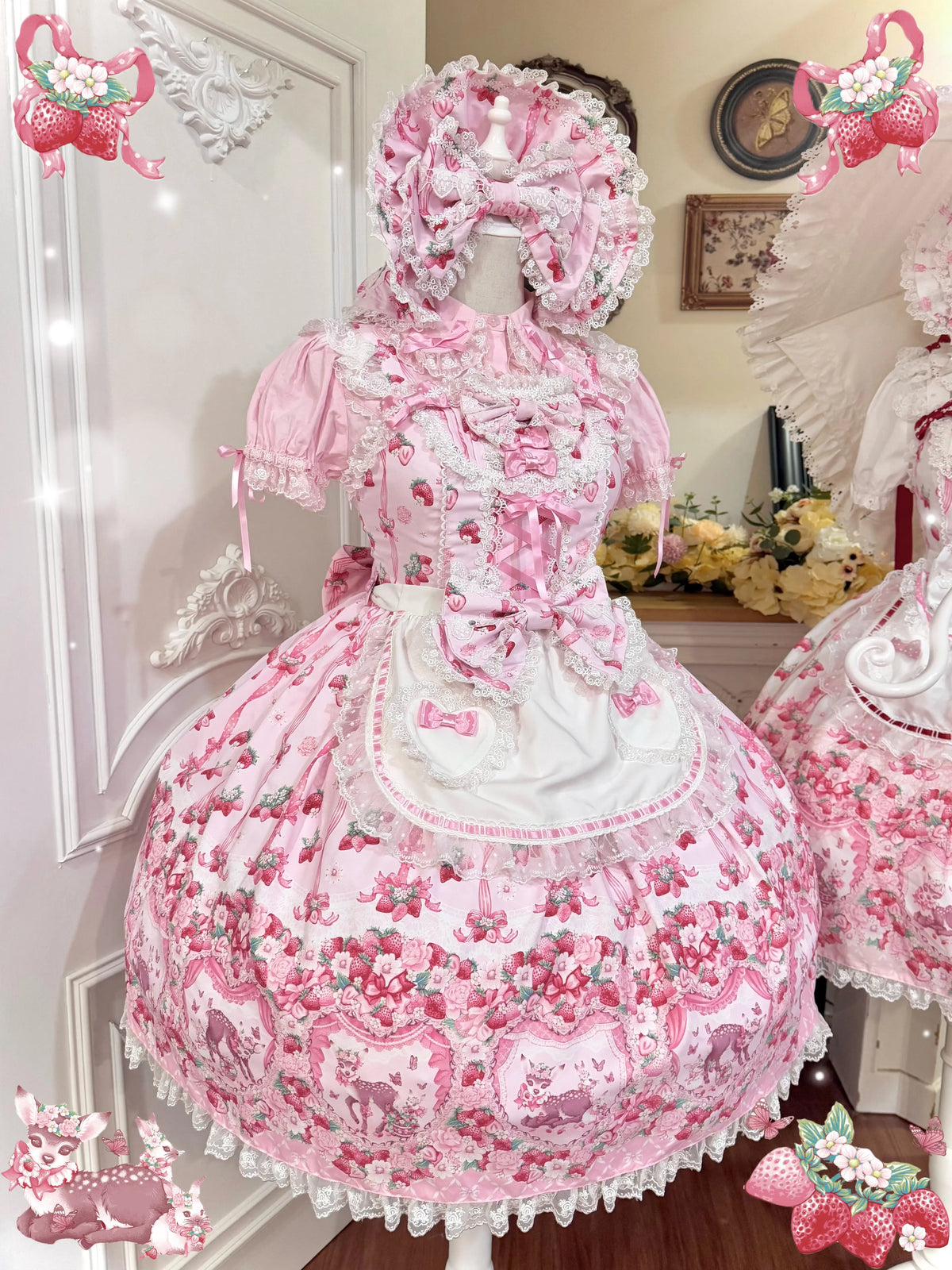 Strawberry Handle Lolita Jsk Suspender Skirt 74B887