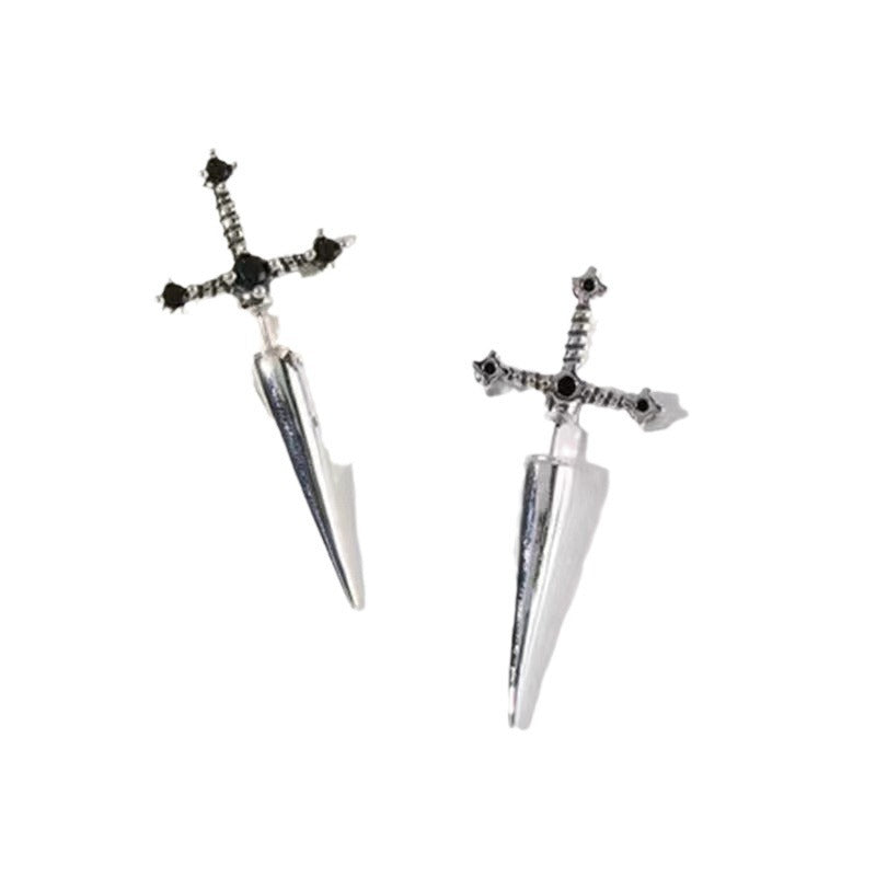 Gothic Sword Lady Stud Earrings Woman 69B902