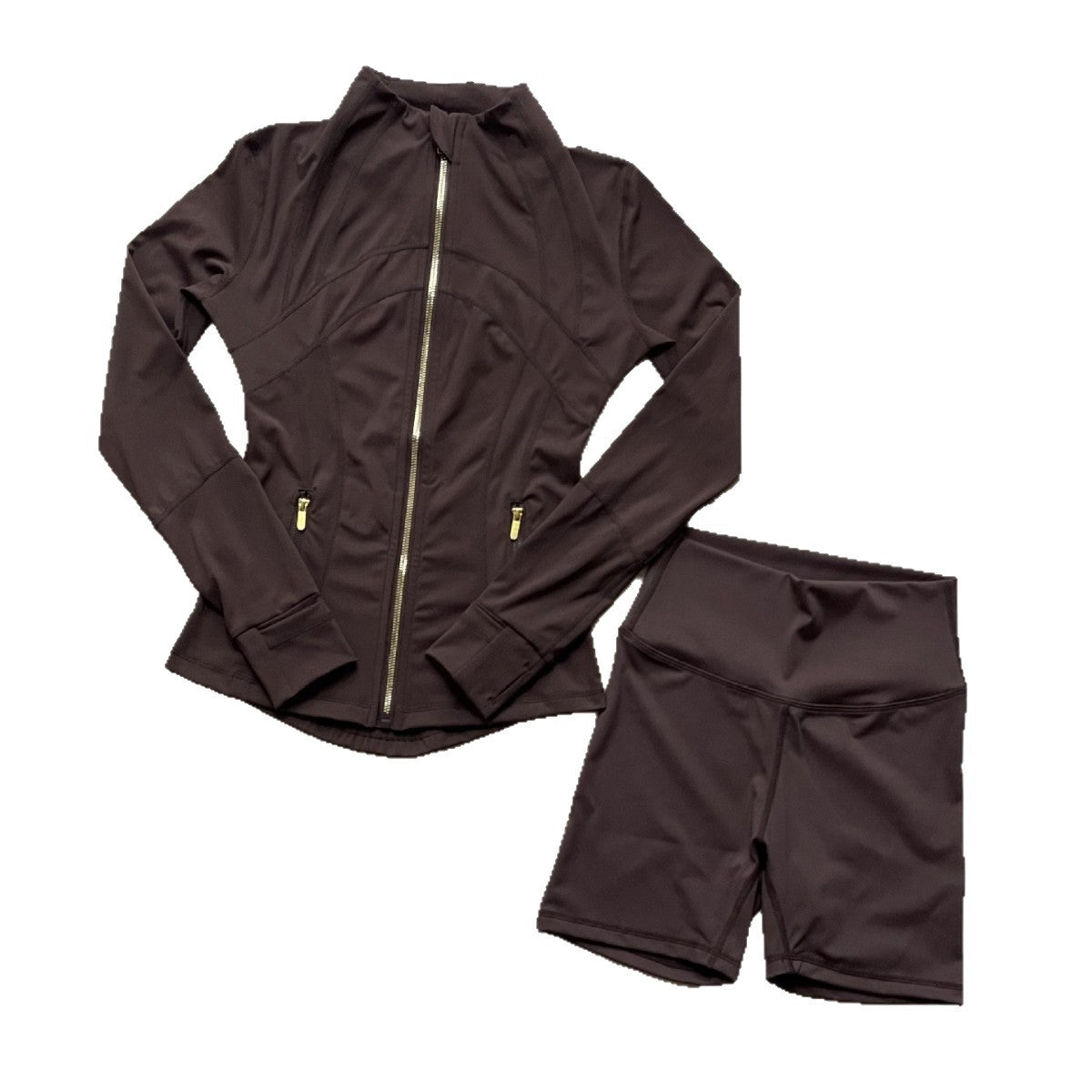 Quarter Pants + Stand-up Collar Jacket Set SA517