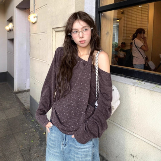 Off-Shoulder Loose Skinny Top SA536