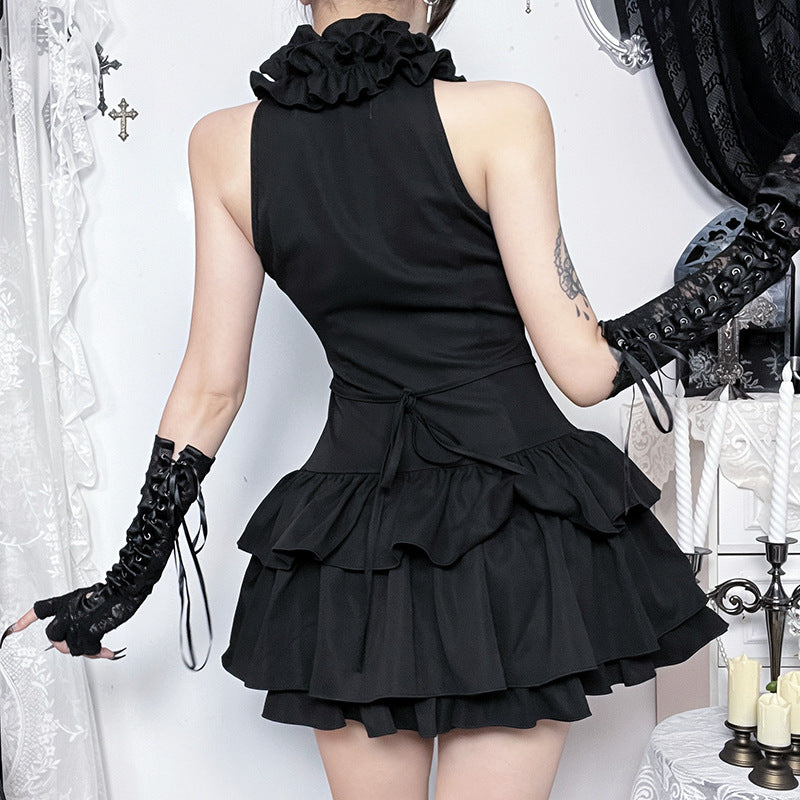 Women's High Collar Sleeveless Skirt SA824