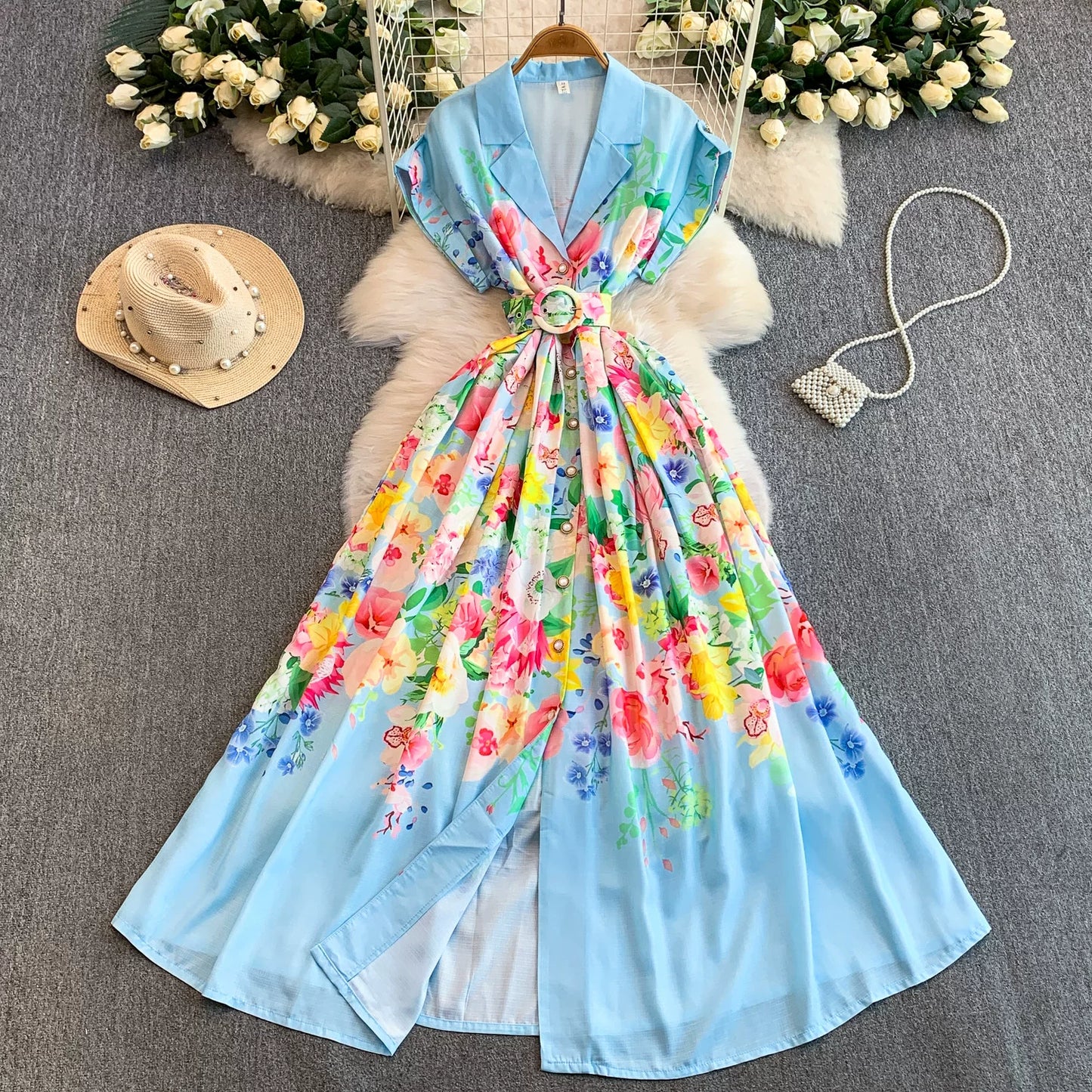 Strap Waist Pendulum Printed Skirt SA702