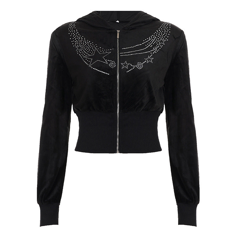 Zip Hooded Long-sleeved Top SA431